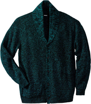 Shaker Knit Shawl-Collar Cardigan Sweater for Big and Tall