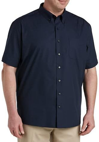 Big + Tall Essentials Men'S Big and Tall Poplin Short-Sleeve Sport Shirt