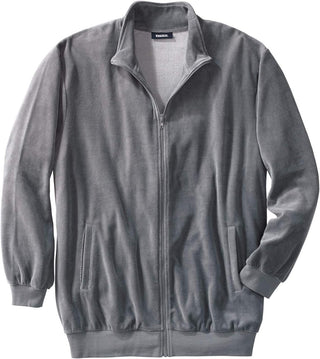 Plus Size Men's Big & Tall Tall Velour Full-Zip Jacket