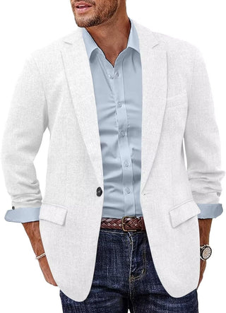 Plus Sized Linen Suit Jacket for Big Men