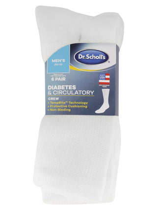 Big and Tall Diabetes & Circulatory Mens Socks- 6 pack