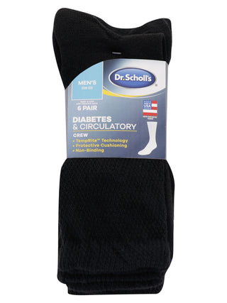 Big and Tall Diabetes & Circulatory Mens Socks- 6 pack