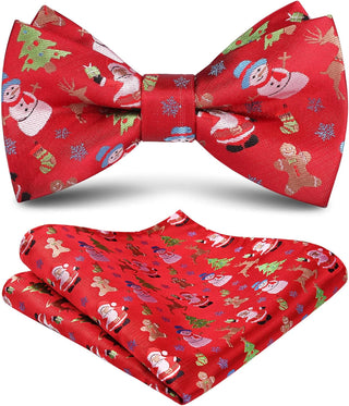 Christmas Bow Tie and Pocket Square Set