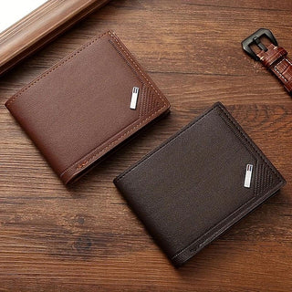 Stylish and Durable Men'S PU Leather Bifold Wallet with Card Slots - Perfect Gift for Him