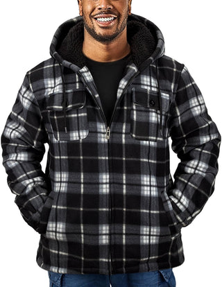 Mens Big and tall Thick Plaid Flannel Jacket 