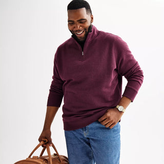 Big & Tall ?? Quarter-Zip Fleece Sweater