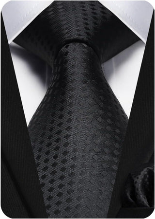 Plaid Checkered Tie Handkerchief Woven Classic Formal Men'S Necktie & Pocket Square Set