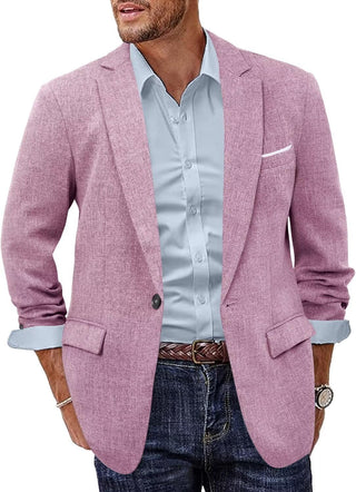 Plus Sized Linen Suit Jacket for Big Men