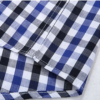 Men'S Short Sleeve Plaid Dress Shirt Big and Tall Casual Regular Fit Button down Collar Shirts Wrinkle Free Business Shirt