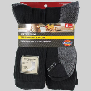 Dickies Big & Tall Dri-Tech Moisture Control Casual Socks 6Pk - 12-14