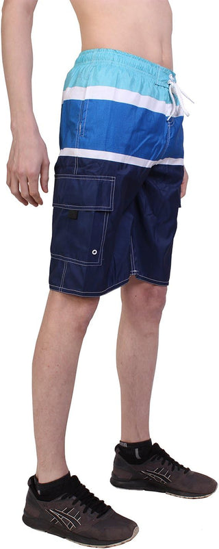 Big Mens Cargo Microfiber Beach Swim Trunks