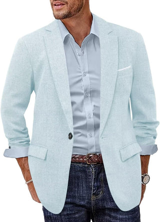 Plus Sized Linen Suit Jacket for Big Men