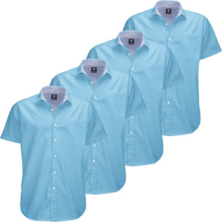 Mens Big and Tall Oxford Shirt - 4 Pack Button down Short Sleeve Dress Shirt - Versatile for Business & Casual Events - Comfort Fit - Breathable Material -  for Big Men