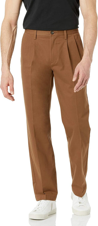 Big Men's Wrinkle-Resistant Pleated Chino Pants