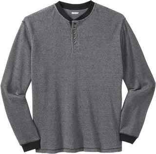 Big Men's Waffle-Knit Thermal Henley Tee