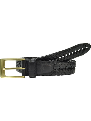 Plus Size Men's Big & Tall Leather Adjustable Double V-Weave Braided Belt