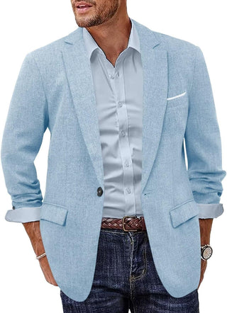 Plus Sized Linen Suit Jacket for Big Men