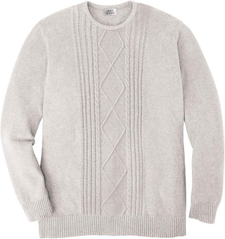 Large Man's Crewneck Cable Knit Sweater