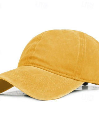 Men'S Baseball Cap Black Yellow Cotton Streetwear Stylish Casual Daily Outdoor Clothing Holiday Plain Sunscreen