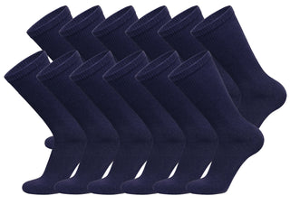 6 Pairs of Big and Tall Diabetic Cotton Neuropathy Crew Socks (White, Sock Size 13-16)