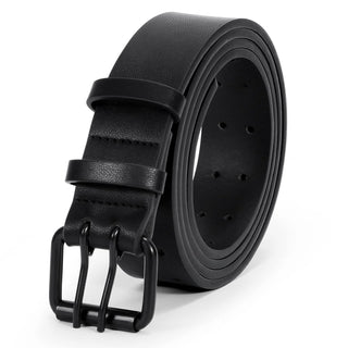 Leather Belt for Men, Mens Double Prong Casual Leather Belts for Jeans