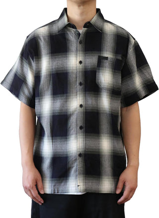 Plus Size Fit Short-Sleeve Plaid Flannel Shirt 