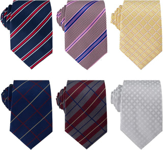 Men's Necktie Classic Silk Tie Woven Jacquard Neck Ties 6 PCS