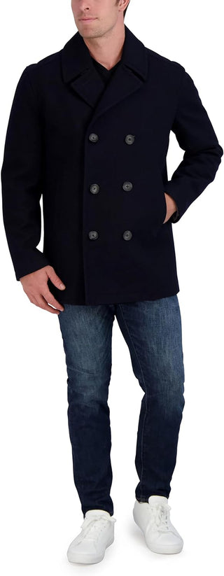 Plus Sized Men's Peacoat Wool 