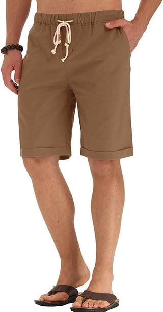 Big Men's Linen Shorts Plus Sized Drawstring Shorts