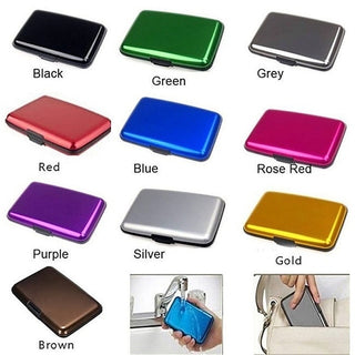 Pocket Business Id Credit Cards Wallet Holder Case Aluminum Metal Men Waterproof Business Id Credit Card Wallet Plastic Pouch