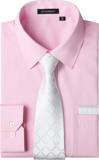 Big Men's Dress Shirt with Matching Tie and Handkerchief Set