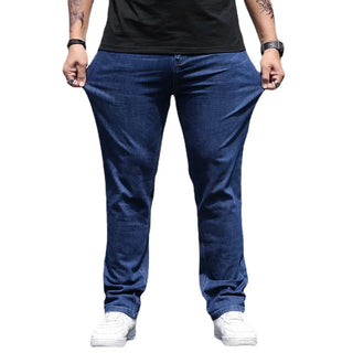 Boutique Men'S Large Size 36-52 Size Stretch Fashion Solid Color Casual Business Men'S Straight Loose Fat Guy Big Fat Jeans