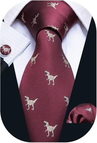 Ties for Men Designer Handkerchief Cufflink WOVEN Casual Necktie