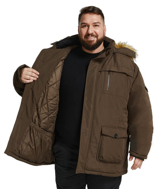 Men's Big and Tall Winter Warm Heavy Hooded Parka Jacket