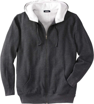 Big Men's Sherpa-Lined Fleece Plus Sized Hoodie Jacket