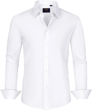 Big Mens Dress Shirts Stretch Stain Shield Long Sleeve