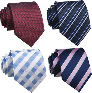 Men's Classic Jacquard Woven Ties - Pack of 4 or 6