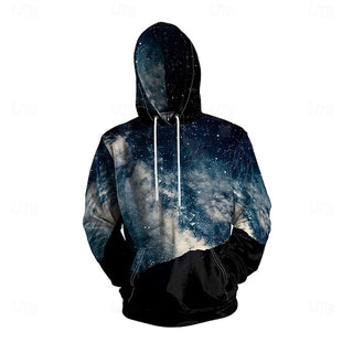 Plus Size Graphic Sky / Galaxy Big Men's Hoodie