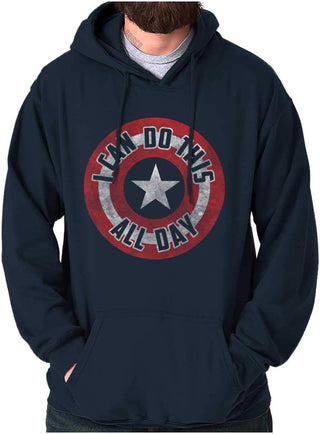 Plus Sized Men's I Can Do This All Day Star Shield Hoodie Sweatshirt