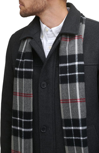 Big Mens Wool Blend Coat with Scarf