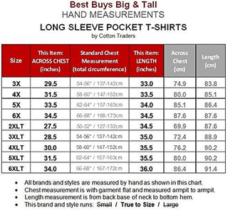 Big & Tall Long Sleeve Pocket T-Shirts for Men