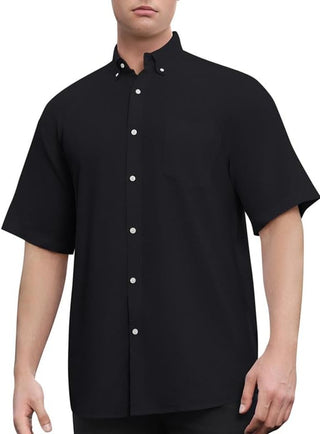 Plus Size Men's Linen Cotton Short Sleeve Shirts