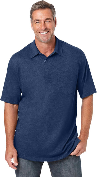 Large Men's Shrink-Less Polo T-Shirt