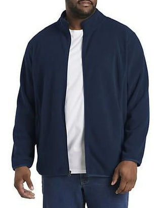 Big + Tall Essentials by  Men's Big and Tall Full-Zip Polar Fleece Jacket Navy 