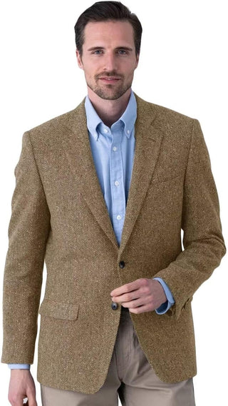 Big Men's Herringbone Tweed Blazer 