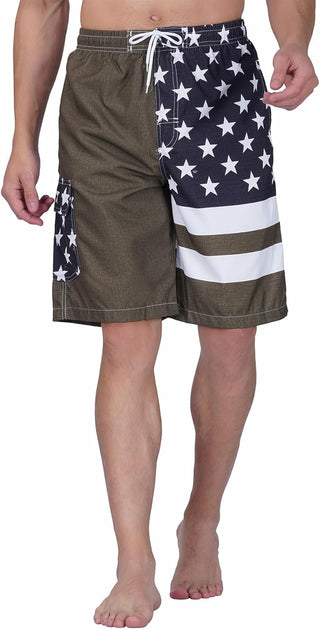 Big Mens Cargo Microfiber Beach Swim Trunks