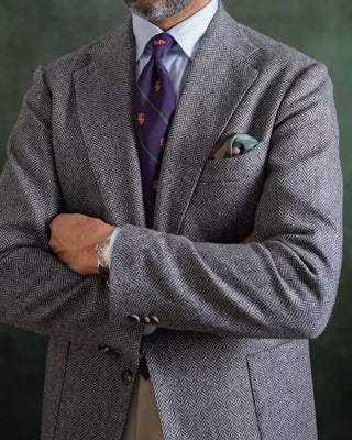 Big Men's Herringbone Tweed Blazer