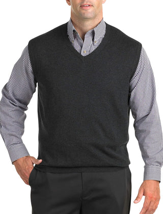 Plus Sized Men's Big and Tall V-Neck Sweater Vest