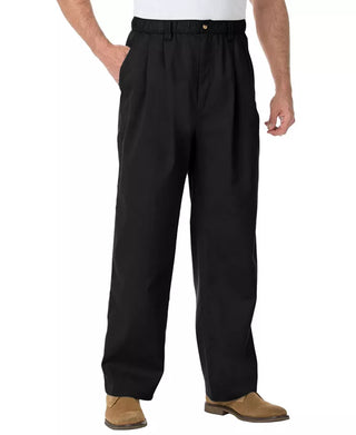 Big and Tall Full-Elastic Waist Pleated Pants