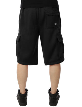 Mens Premium Cargo Sweat Shorts Heavyweight Heavy Duty Utility Pocket Elastic Waistband Drawstring Big and Tall Available